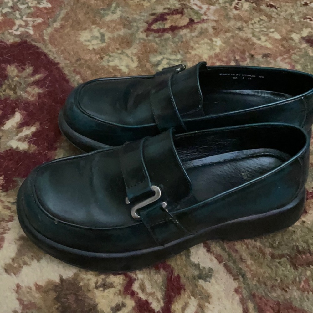 Dansko teal black Mary Jane clogs brushed leather